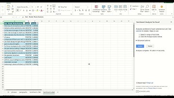Sentiment Analysis Add-in for Excel v1.2