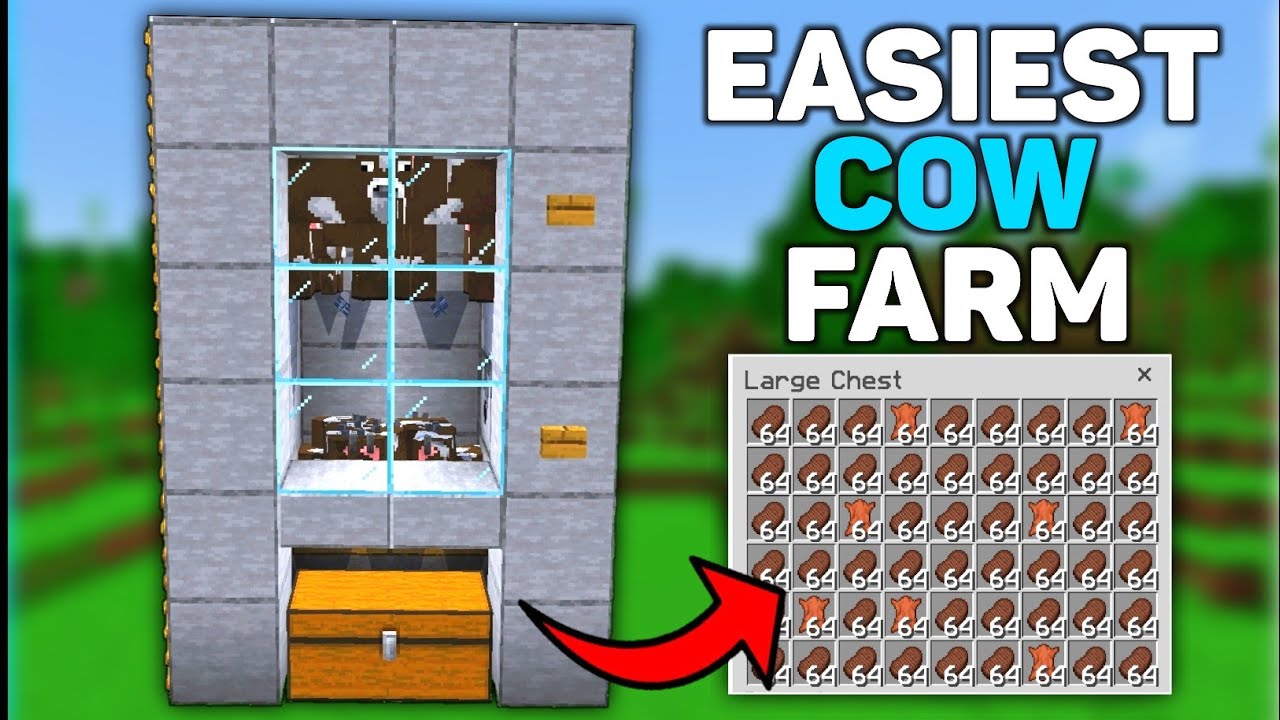 Easiest Cow Farm Minecraft Bedrock 1.20! YouTube