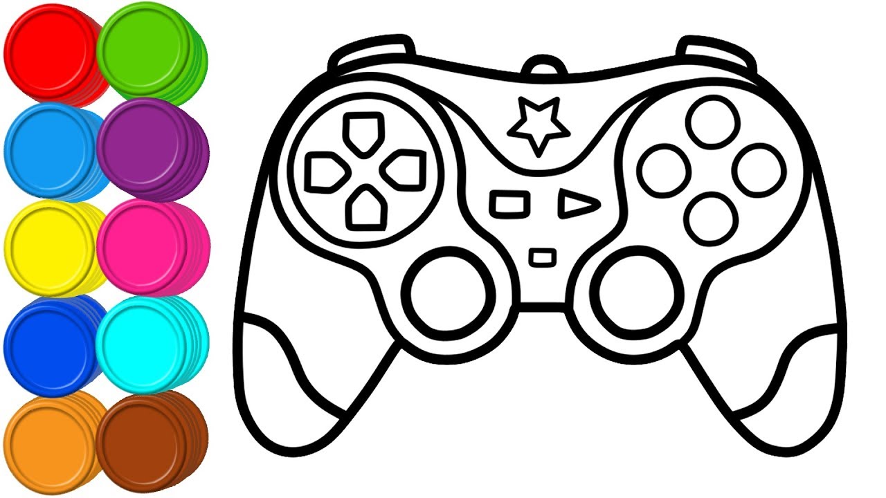 How to Draw Gamepad Controller | Glitter Coloring Pages | Mirza Colors ...