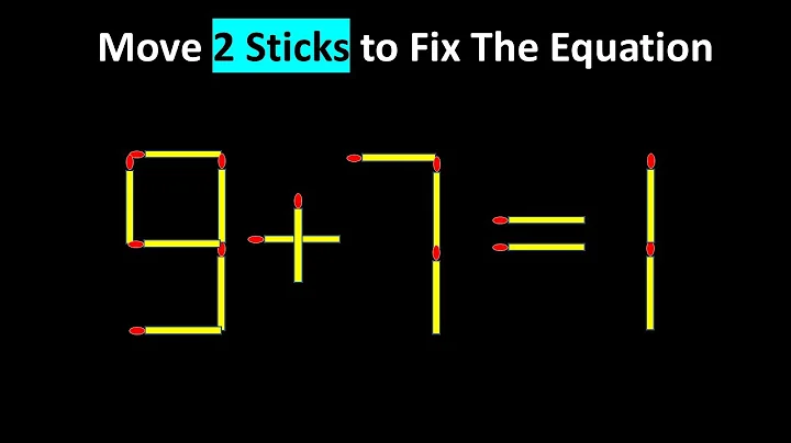 Move only 1 stick to make the equation correct | Matchstick Puzzle 9+7=1 #simplylogical #braintest