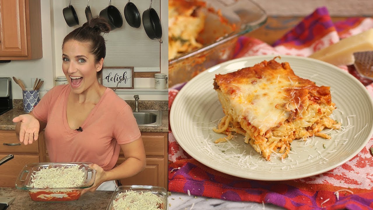 Creamy Baked Spaghetti Casserole | Laura in the Kitchen