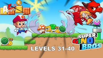 Super Gino Bros - Levels 31-40 + BOSS / Gameplay Walkthrough (Android Game)