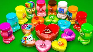 Cleaning Dirty Colors Numberblocks in Heart Shapes with Rainbow CLAY Coloring Satisfying ASMR Videos