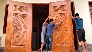 Skillful Craftsman Skills  Beautiful Design And Decoration Of Large Wooden Doors !