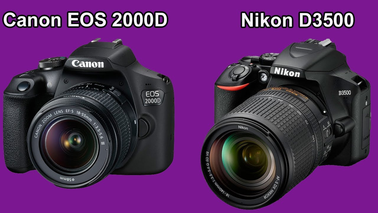 Фотоаппарат зеркальный Nikon D3500, Canon EOS 2000D. YouTube
