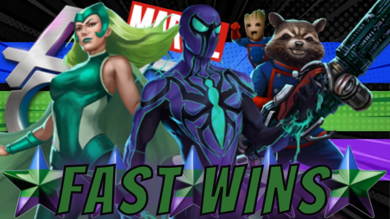 Marvel Puzzle Quest: KINDA CRAZY HOW FAST THIS TEAM WINS | CHASM POLARIS 4S-ROCKET&GROOT ASCENDED