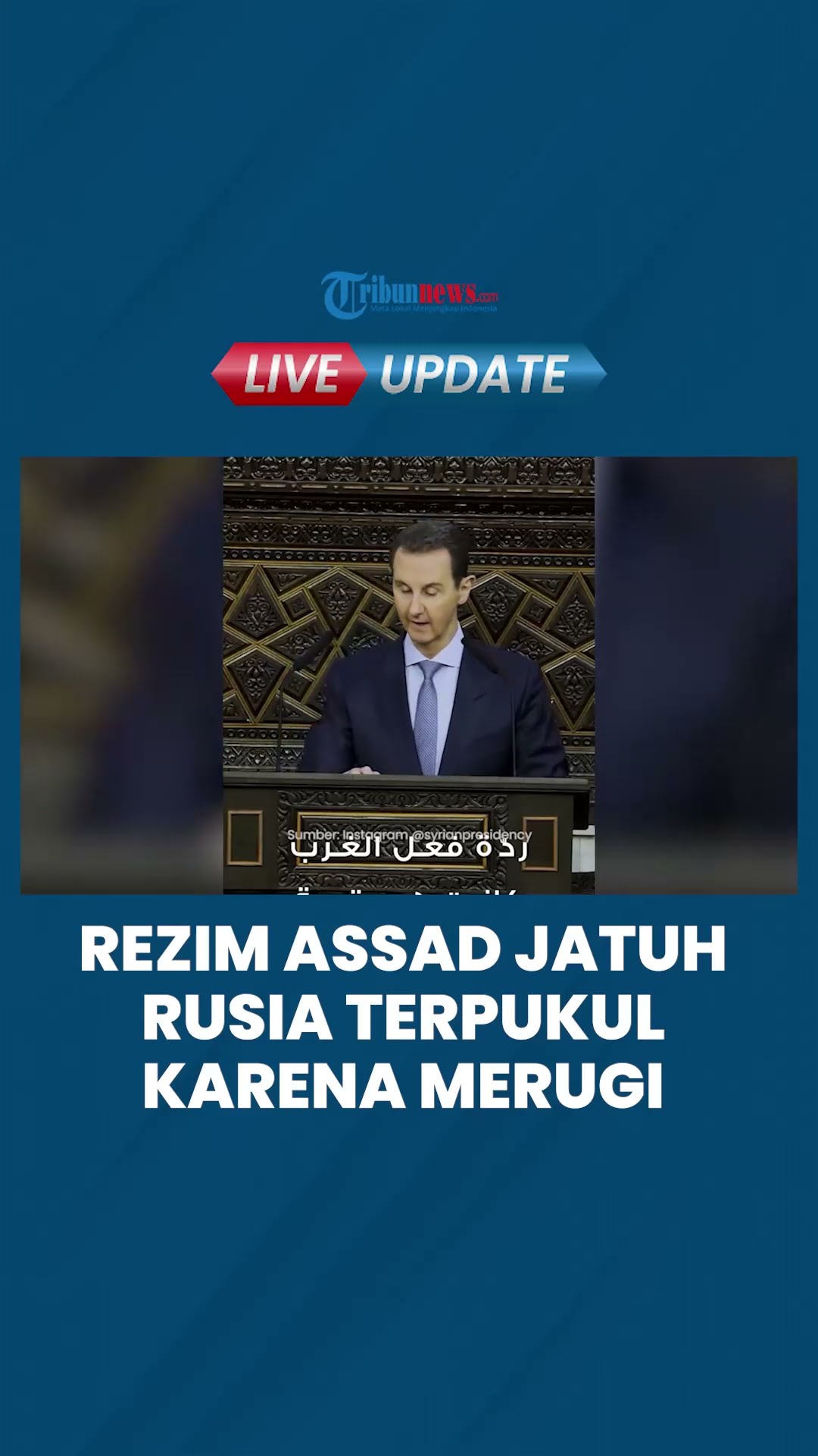 Rezim Assad Jatuh, Rusia Terpukul bakal Kehilangan Pangkalan Militer di Suriah: Jadi Momen Terakhir