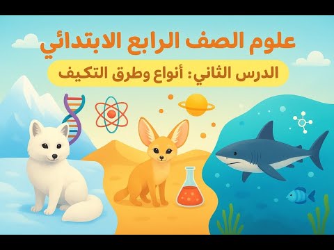 الدرس التاني علوم للصف الرابع الابتدائي الترم الاول أنواع وطرق التكيف نشاط٤ مغامرات العلوم