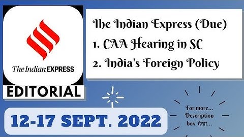 12-17 September 2022 | Gargi Classes The Indian Express Editorials and Ideas Analysis | By R.K. Lata