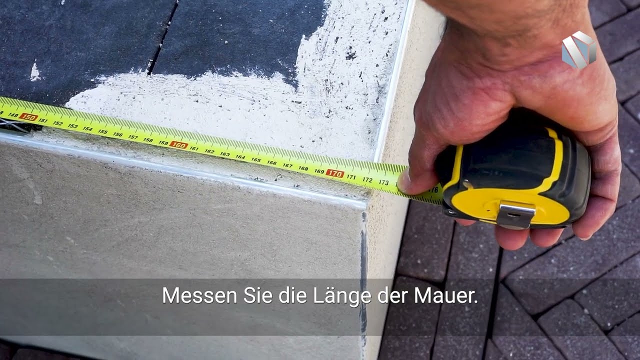 Ausmessen einzelne Pfeilerabdeckung / Mauerabdeckung
