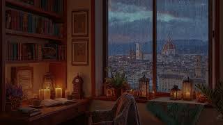 The Alpine Lake Holds the Mountain Rain All Night — 3 Hours Deep Sleep | Stone Fireplace Fades