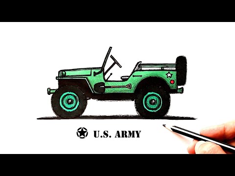 Как нарисовать Военный Джип | Jeep art