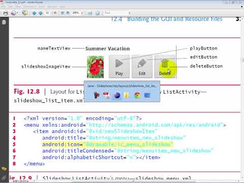 lesson12 03 slideshow list item xml  Layout for the ListView it