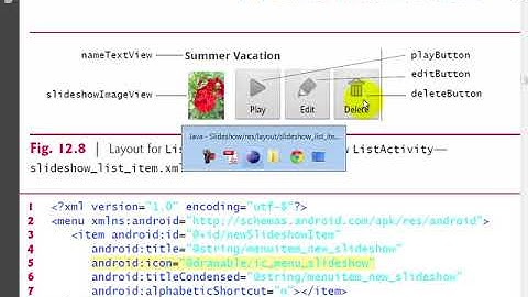 lesson12 03 slideshow list item xml  Layout for the ListView it