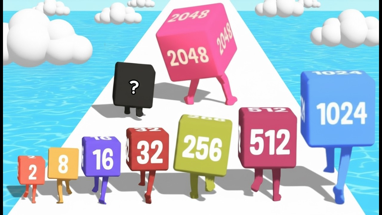Cube Merge 2048 Runner 🔥 Level Up Cube | Colorful Cubes | Satisfying ...