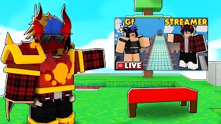 This STREAMER Brought His GIRLFRIEND To Destroy ME... (ROBLOX BEDWARS)