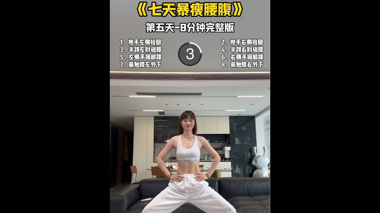 7 天暴瘦腰腹！（第五天）全程站立无跑跳！ 