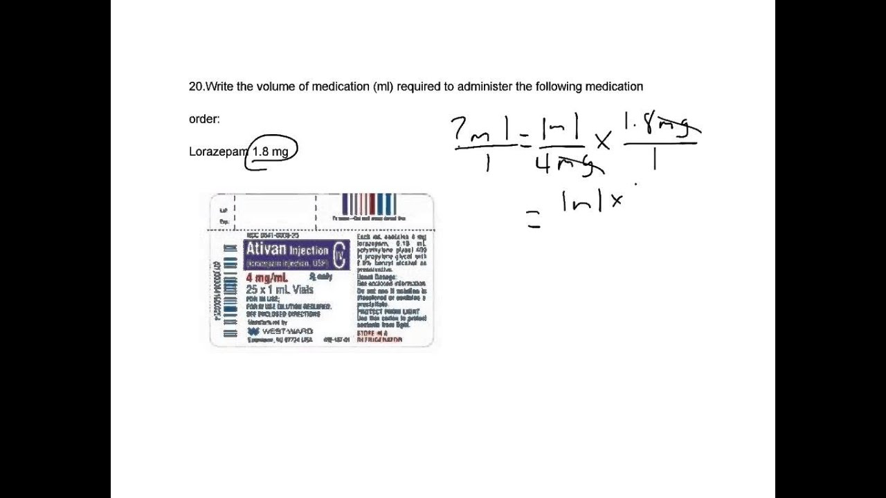 Paramedic Amount From Dose Calculation Lorazepam YouTube