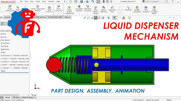 SolidWORKS Beginner Tutorials | Simple Dispenser PUMP Mechanism | Design Assembly | Motion ANIMATION