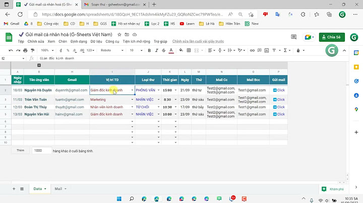 Gửi mail cá nhân hóa trên google sheet