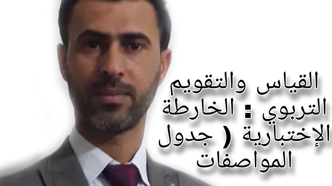 القياس والتقويم التربوي : الخارطة الإختبارية ( جدول المواصفات) ||د.علي رسن الناصري