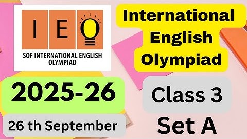 #Favfive | SOF International English Olympiad Class 3 Set A | IEO 2025-26 | #ieo | #english