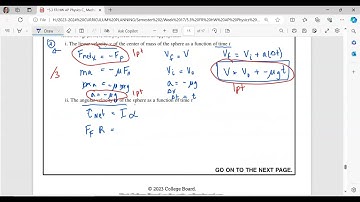 AP Physics C: Mechanics FRQ 2023 Set 1 M3