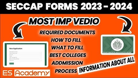 SECCAP Form 2023-2024: Complete Guide to Filling College Admission Forms | ES Academy #seccap