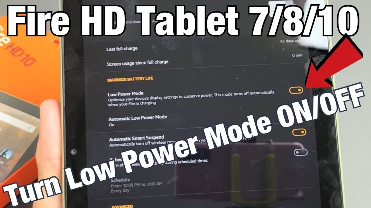 Amazon Fire HD: Low Power Mode On & Off - YouTube