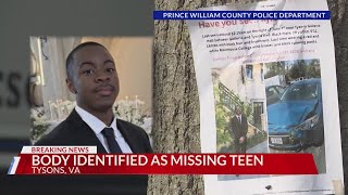 Fairfax County police identify body of missing teenager found in retention pond after car crash; inv