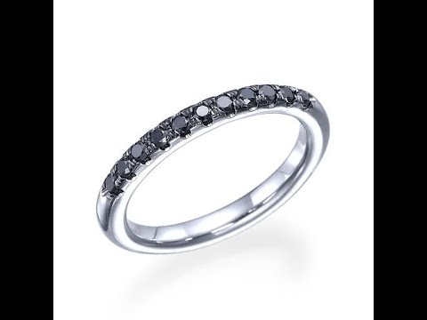 טבעת אירוסין זהב לבן "ניקי" 0.25 קראט משובצת יהלומים שחורים
