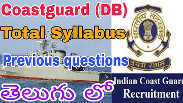 Indian coastguard DB Syllabus 2019 in telugu|| Syllabus for coastguard DB Syllabus 2019 in telugu