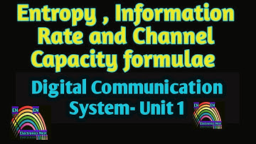 Entropy, Information Rate &Channel Capacity|Digital communication systems|Formule