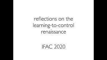 Reflections on the Learning-to-Control Renaissance