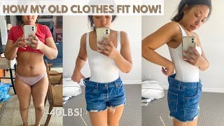 TRYING ON OLD CLOTHES AFTER 40LB WEIGHT LOSS - Weekend Vlog!