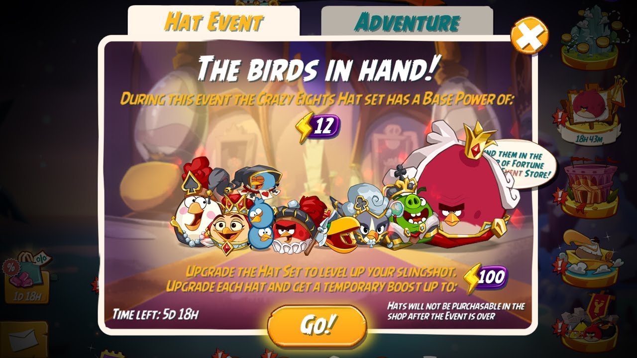 Hat Event: The Crazy Eights Hat Set - Angry Birds 2 Tower of
