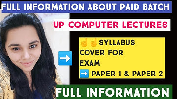 UP COMPUTER LECTURE PAID BATCH DETAIL || SYLLABUS || FEES || FREE BATCH || NS CLASSES