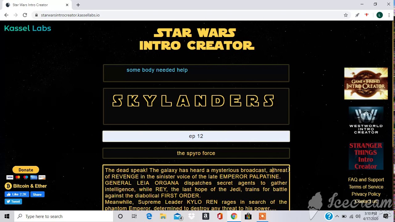 making star wars intro - YouTube