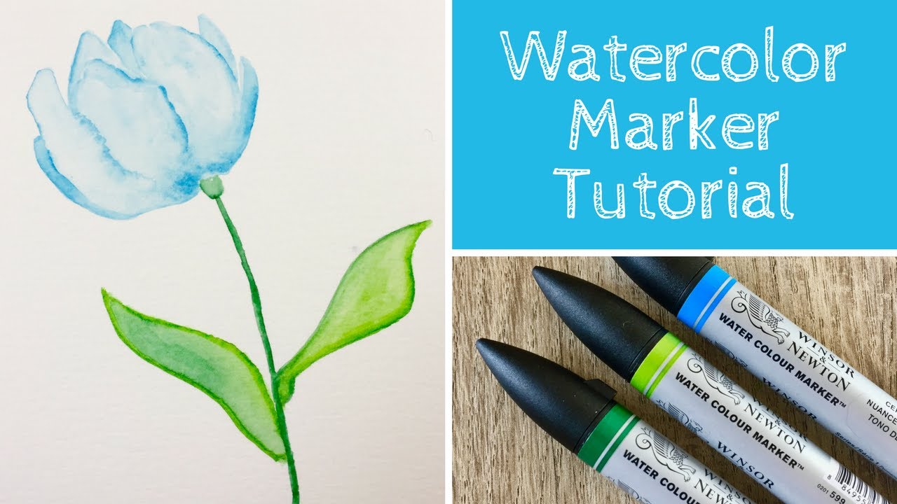 Simple Flower Drawing With Watercolor Markers - Youtube