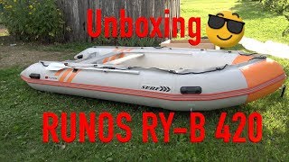 Runos surf RY B 420 unboxing  boat