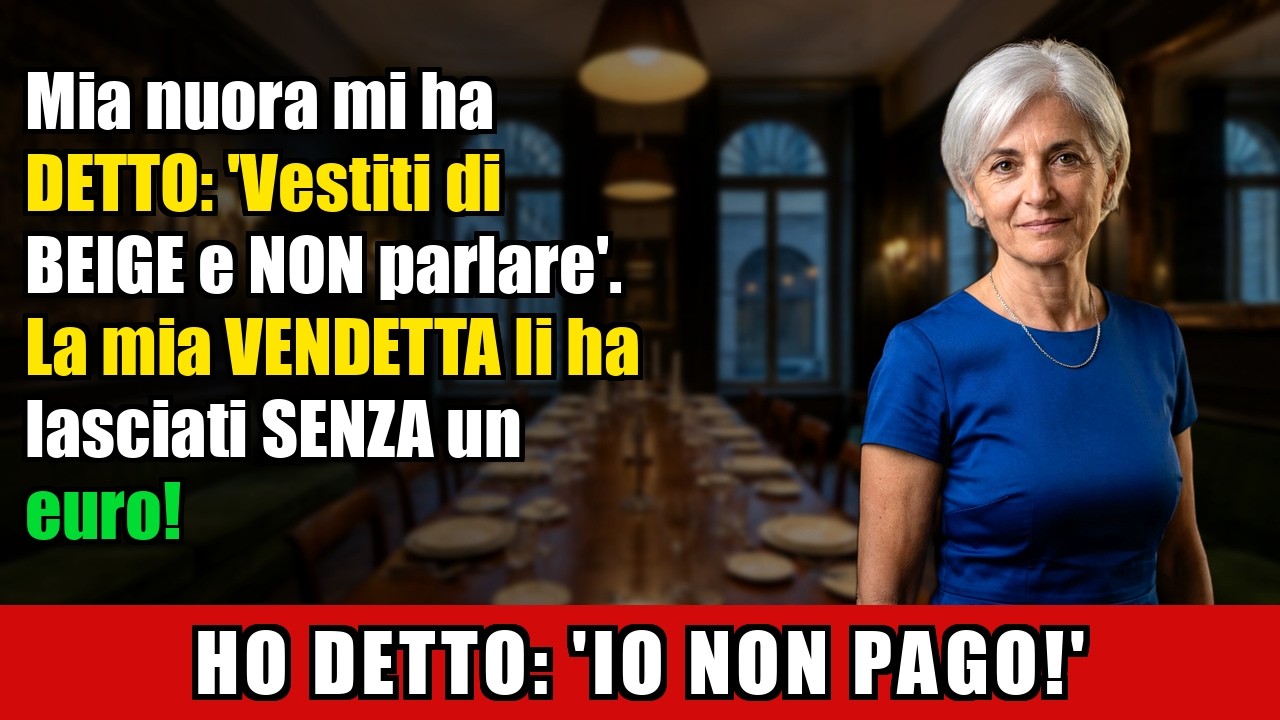 Il mio telefono vibrò con un messaggio di mia nuora: “Vestiti di beige e non aprire bocca”. Aveva organizzato una cena elegante per la promozione di mio figlio, in un ristorante stellato, davanti...