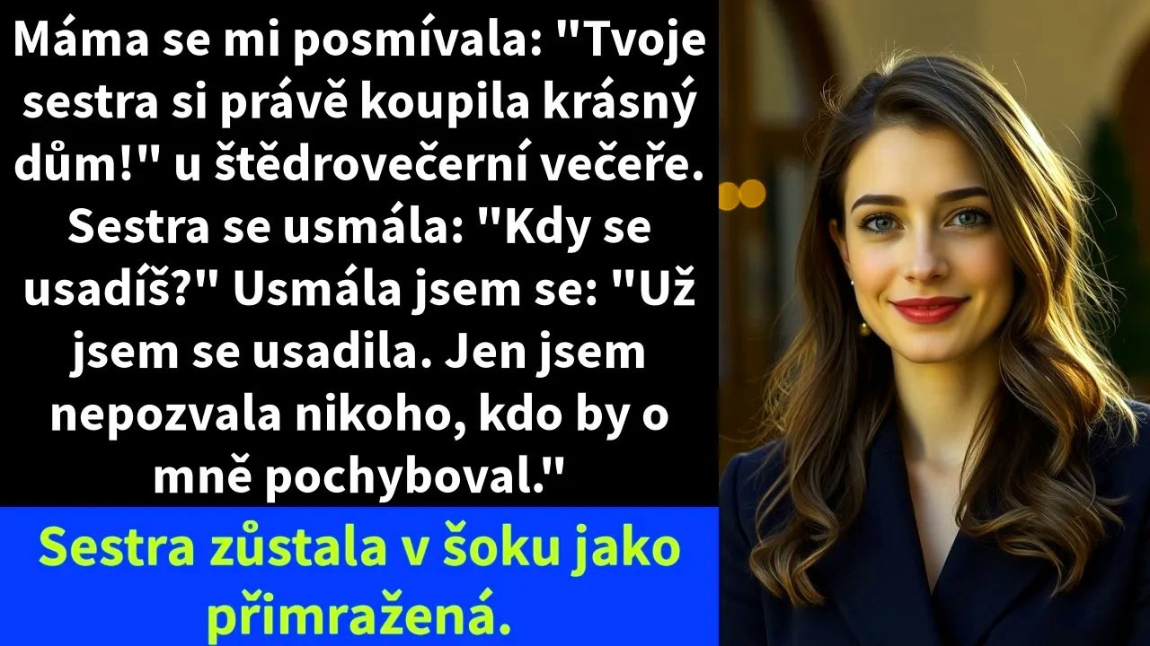 U štědrovečerního stolu se na mě matka usmála tím nejuhlazenějším úsměvem a zvedla sklenku. „Tvoje sestra si právě koupila krásný dům. Opravdový dům. Možná se příští Vánoce konečně usadíš i ty.“...