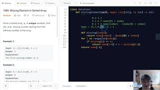 1060. Missing Element in Sorted Array | Korean | Medium