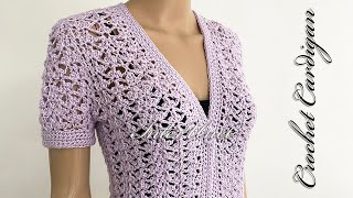 Crochet lace cardigan flower pattern tutorial