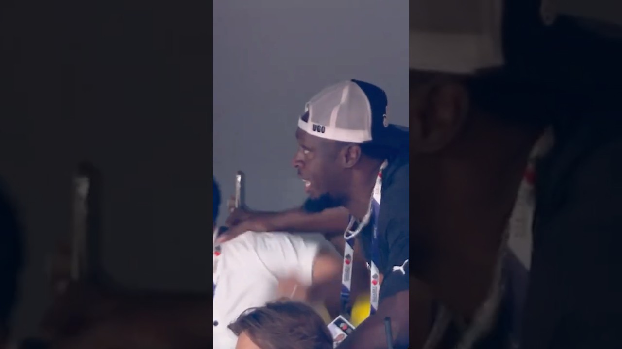 Usain Reaction to Oblique Seville winning the 100m Finals in Tokyo