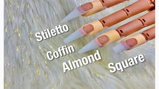 How to shape your nails | Almond, Stiletto, Coffin and square shaped nails