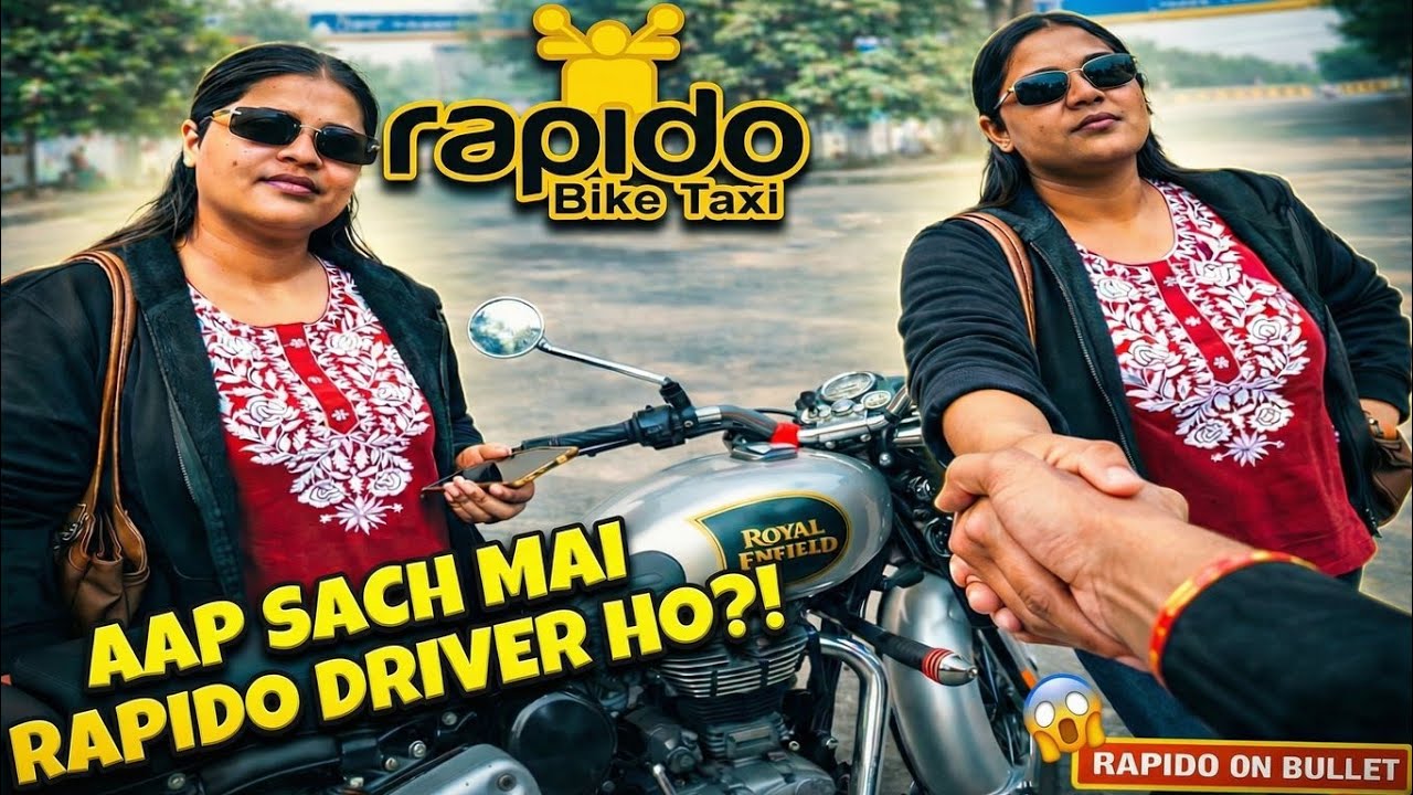 Picking up RAPIDO RIDERS💕 in my BULLET 350 || Cute Girls Reactions 😍! Rahul jha Motovlog #rapido 