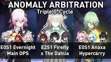 E0S1 Evernight & E2S1 Firefly x The Dahlia & E0S1 Anaxa | AA Triple 0-cycle | Honkai: Star Rail 3.8