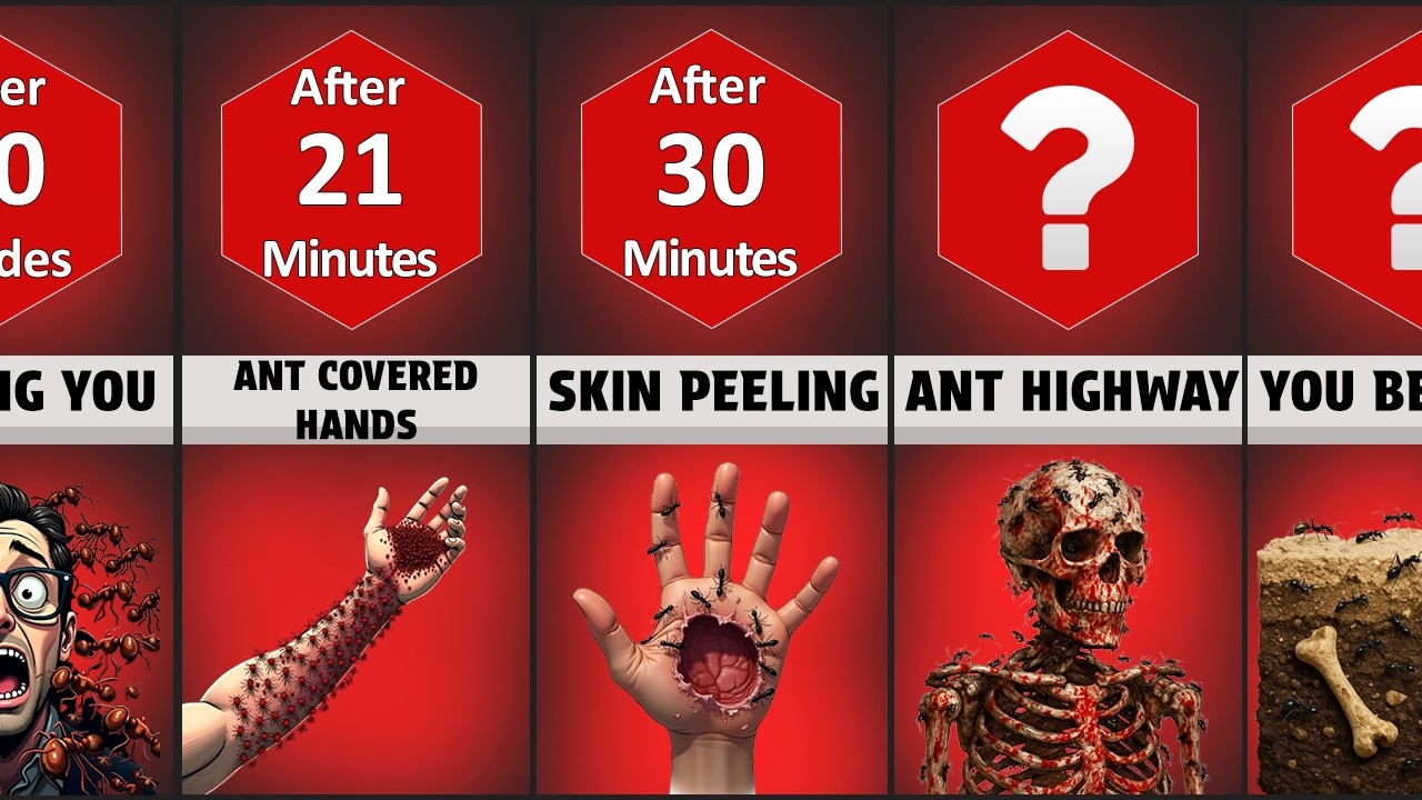 Timeline: Human Body After Being Swarmed By Warrior Ants ?