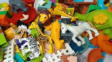 Satisfying Building Blocks Marble Run ASMR #225 block coaster and many animals live 9